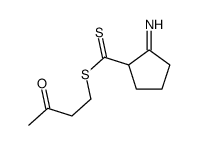 3-oxobutyl 2-iminocyclopentane-1-carbodithioate结构式