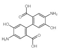 5-amino-2-(4-amino-2-carboxy-5-hydroxy-phenyl)-4-hydroxy-benzoic acid structure