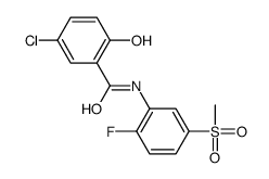 5-chloro-N-(2-fluoro-5-methylsulfonylphenyl)-2-hydroxybenzamide结构式