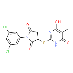 1-(3,5-dichlorophenyl)-3-[(4,6-dihydroxy-5-methyl-2-pyrimidinyl)thio]-2,5-pyrrolidinedione结构式