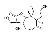 (3R,3aβ,6aβ,9aβ,9bα)-Dodecahydro-3,8α-dihydroxy-3-hydroxymethyl-9β-methyl-6-methyleneazuleno[4,5-b]furan-2-one结构式