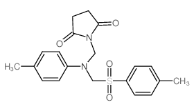 1-[[(4-methylphenyl)-[(4-methylphenyl)sulfonylmethyl]amino]methyl]pyrrolidine-2,5-dione Structure