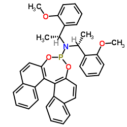 (11bR)-N,N-双[(R)-(-)-1-(2-甲氧基苯基)乙基]二萘并[2,1-d:1',2'-f][1,3,2]二氧磷杂七环-4-胺结构式