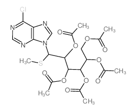 [3,4,5,6-tetraacetyloxy-1-(6-chloropurin-9-yl)-1-methylsulfanyl-hexan-2-yl] acetate结构式