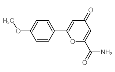 6-(4-methoxyphenyl)-4-oxo-pyran-2-carboxamide structure