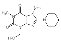 3-ethyl-1,7-dimethyl-8-(1-piperidyl)purine-2,6-dione结构式