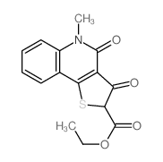 Ethyl 5-methyl-3,4-dioxo-2,3,4,5-tetrahydrothieno(3,2-c)quinoline-2-carboxylate structure