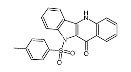 10-tosyl-5,10-dihydro-11H-indolo[3,2-b]quinolin-11-one结构式