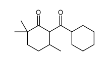6-(cyclohexanecarbonyl)-2,2,5-trimethylcyclohexan-1-one Structure