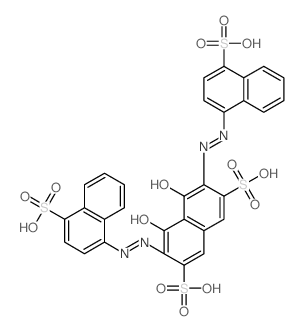 2,7-Naphthalenedisulfonicacid, 4,5-dihydroxy-3,6-bis[2-(4-sulfo-1-naphthalenyl)diazenyl]- Structure