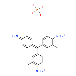 4-[(4-ammonio-3-methylphenyl)(4-iminio-3-methylcyclohexa-2,5-dien-1-ylidene)methyl]-2-methylanilinium phosphate结构式