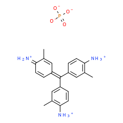 4-[(4-ammonio-3-methylphenyl)(4-iminio-3-methylcyclohexa-2,5-dien-1-ylidene)methyl]-2-methylanilinium phosphate structure