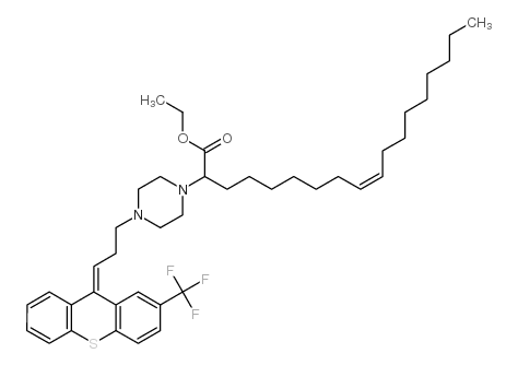 (Z)-2-[4-[3-[2-(trifluoromethyl)-9H-thioxanthen-9-ylidene]propyl]-1-piperazinyl]ethyl oleate结构式