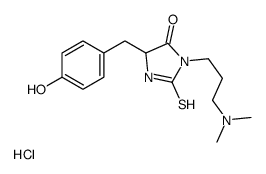 Hydantoin, 3-(3-(dimethylamino)propyl)-5-(p-hydroxyphenyl)-2-thio-, hy drochloride结构式