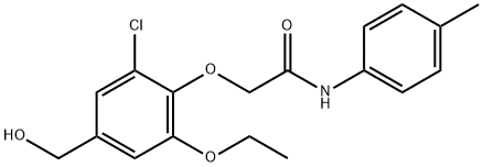 2-[2-chloro-6-ethoxy-4-(hydroxymethyl)phenoxy]-n-(4-methylphenyl)-acetamide structure