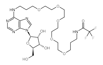 n6-[((((3-trifluoracetamidopropoxy(ethoxy))ethoxy)-ethoxy)ethoxy)propyl]adenosine结构式