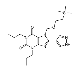 1,3-dipropyl-8-(1H-pyrazol-4-yl)-7-(2-trimethylsilanyl-ethoxymethyl)-3,7-dihydro-purine-2,6-dione结构式