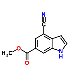 4-氰基-1H-吲哚-6-羧酸甲酯结构式