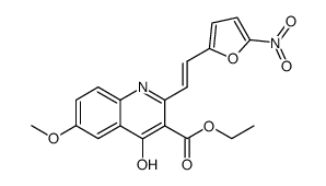 ethyl 2-<2'-(5''-nitro-2''-furyl)vinyl>-4-hydroxy-6-methoxyquinoline-3-carboxylate Structure