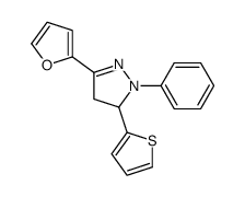 5-(furan-2-yl)-2-phenyl-3-thiophen-2-yl-3,4-dihydropyrazole Structure