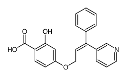 2-hydroxy-4-(3-phenyl-3-pyridin-3-ylprop-2-enoxy)benzoic acid Structure