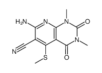 7-amino-6-cyano-1,3-dimethyl-5-methylthiopyrido(2,3-d)pyrimidine-2,4(1H,3H)-dione结构式