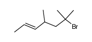 6-bromo-4,6-dimethyl-hept-2-ene结构式