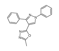 2-(1,3-diphenylpyrazol-4-yl)-5-methyl-1,3,4-oxadiazole Structure