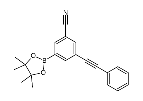 3-(2-phenylethynyl)-5-(4,4,5,5-tetramethyl-1,3,2-dioxaborolan-2-yl)benzonitrile Structure