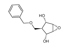 2β-benzyloxymethyl-1α,3α-dihydroxy-4α,5α-epoxycyclopentane结构式