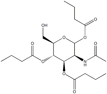 2-Acetamido-1,3,4-tri-O-butanoyl-2-deoxy-D-mannopyranose结构式