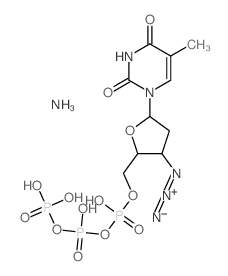 azane,[[3-azido-5-(5-methyl-2,4-dioxopyrimidin-1-yl)oxolan-2-yl]methoxy-hydroxyphosphoryl] phosphono hydrogen phosphate结构式