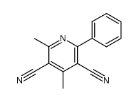 2,4-dimethyl-6-phenylpyridine-3,5-dicarbonitrile结构式