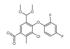 3-chloro-4-(2,4-difluorophenoxy)-5-dimethoxymethyl-2-methylnitrobenzene结构式