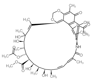 6,9-Metheno-9H-1,3-dioxino[4,5,6-uv][4]benzazacyclotricosine-20-carboxylicacid,7,21-bis(acetyloxy)-5,10,11,16,17,18,19,20,21,22,23,24-dodecahydro-17,19,23,24,27-pentahydroxy-4,8,12,16,18,22,24,26-octa结构式