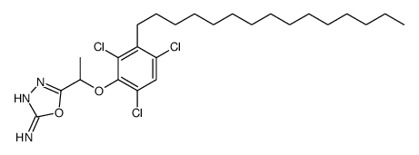 1,3,4-Oxadiazol-2-amine, 5-(1-(2,4,6-trichloro-3-pentadecylphenoxy)eth yl)- Structure