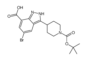 1H-INDAZOLE-7-CARBOXYLIC ACID, 5-BROMO-3-[1-[(1,1-DIMETHYLETHOXY)CARBONYL]-4-PIPERIDINYL]- picture