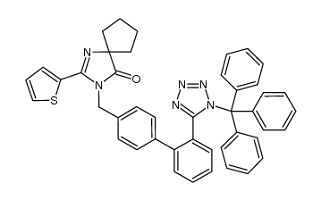 2-(2-thienyl)-3-[2'-(1-trityl-1H-tetrazol-5-yl)-biphenyl-4-ylmethyl]-1,3-diazaspiro[4.4]non-1-en-4-one Structure