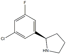 (R)-2-(3-氯-5-氟苯基)吡咯烷结构式