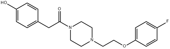 Ethanone, 1-[4-[2-(4-fluorophenoxy)ethyl]-1-piperazinyl]-2-(4-hydroxyphenyl)- Structure