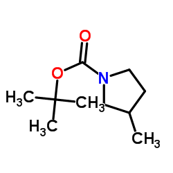 3-甲基吡咯烷-1-羧酸叔丁酯结构式