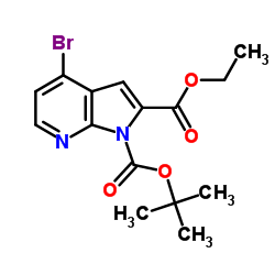 2-Ethyl 1-(2-methyl-2-propanyl) 4-bromo-1H-pyrrolo[2,3-b]pyridine-1,2-dicarboxylate Structure