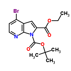 2-Ethyl 1-(2-methyl-2-propanyl) 4-bromo-1H-pyrrolo[2,3-b]pyridine-1,2-dicarboxylate结构式