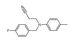 N-(2-cyanoethyl) N-(4-fluorobenzyl)-4-methylaniline结构式