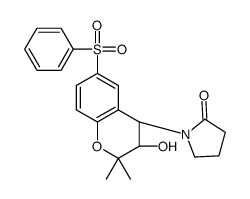 1-[(3R,4S)-6-(benzenesulfonyl)-3-hydroxy-2,2-dimethyl-3,4-dihydrochromen-4-yl]pyrrolidin-2-one结构式