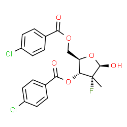 (2R,3R,4R,5R)-2-[(4-chlorobenzoyloxy)methyl]-4-fluoro-5-hydroxy-4-methyloxolan-3-yl 4-chlorobenzoate结构式