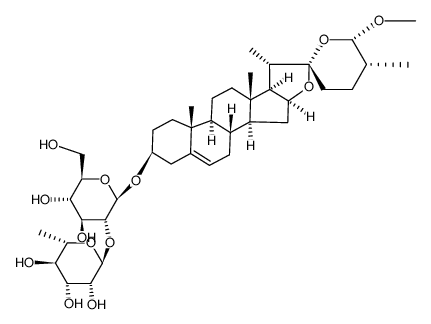 26-methoxyspirost-5-en-3-ol-3-O-rhamnopyranosyl-(1-2)-glucopyranoside结构式