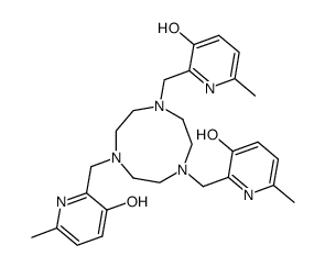 N,N',N''-tris(3-hydroxy-6-methyl-2-pyridylmethyl)-1,4,7-triazacyclononane结构式