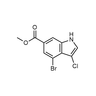 4-溴-3-氯-1H-吲哚-6-羧酸甲酯结构式