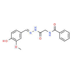 (E)-N-(2-(2-(4-hydroxy-3-methoxybenzylidene)hydrazinyl)-2-oxoethyl)benzamide结构式